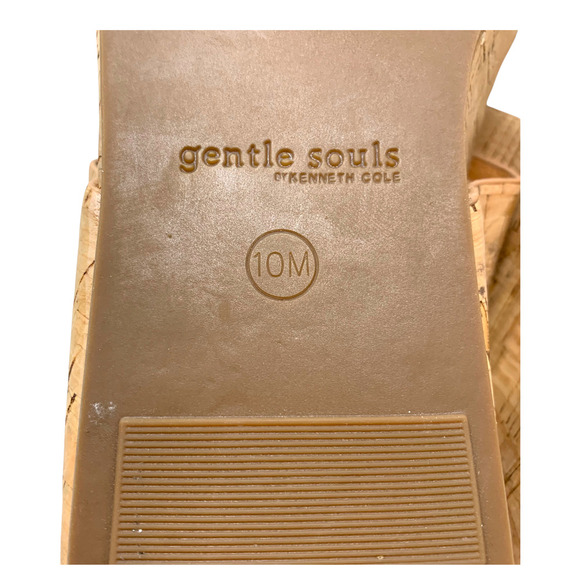 Gentle Souls x Kenneth Cole Gisele Two Strap Cork Wedge Sandals Women's Sz 10 - Picture 11 of 11